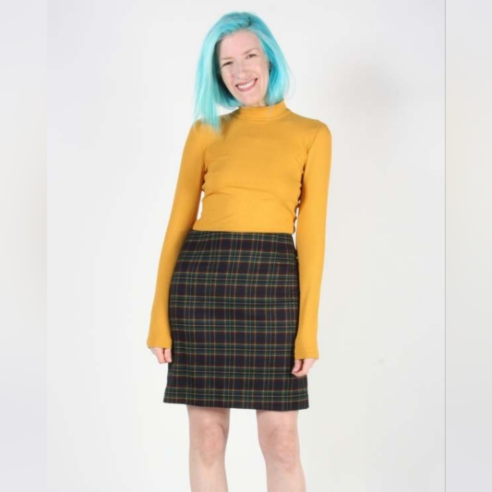 Birds Of North America Elepaio Plaid Skirt L